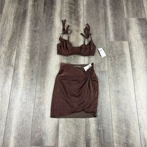 Abercrombie Brown Sparkle Bikini Set